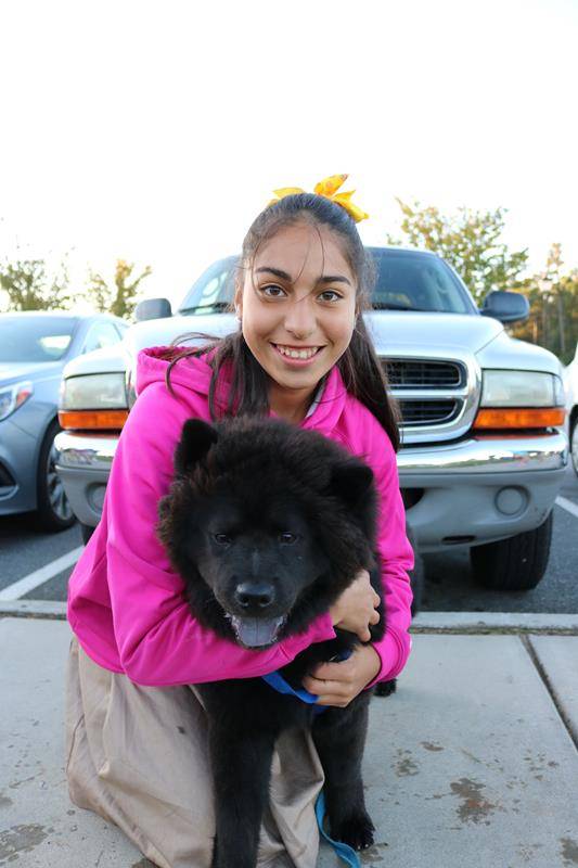 Angie Landaverde and her dog.