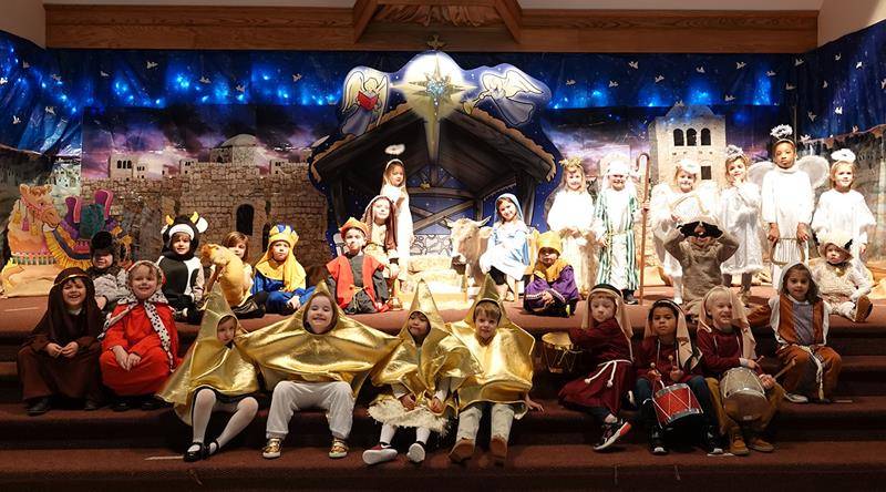 HUNTERSVILLE — Preschoolers at St. Mark Preschool put on their annual Christmas pageant in December, performing for residents of Ranson Ridge Assisted Living and Nursing Home. (Photos provided by Amy Burger)