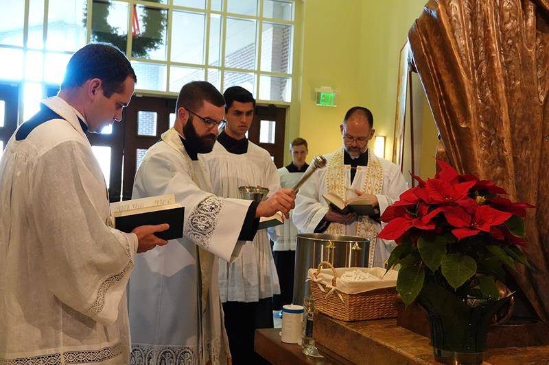 Enough chalk and Epiphany water was also blessed for all who attended Mass at St. Mark for the Epiphany Masses. More than 1,200 bags containing Epiphany water were handed out, besides more water distributed in people's own holy water bottles.