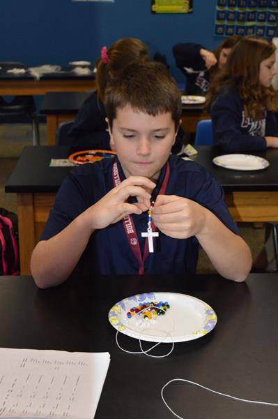 CHARLOTTE — Each grade at Holy Trinity Middle School worked on a service project Jan. 29 for Catholic Schools Week. (Photo provided by Lisa Michalski-Gilkey)