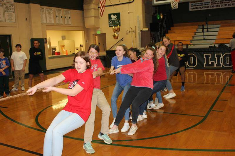 ROTC from Winston Salem State and Wake Forest University Middle School presentation and played tug of war. (Photo provided Melissa Kinsley)