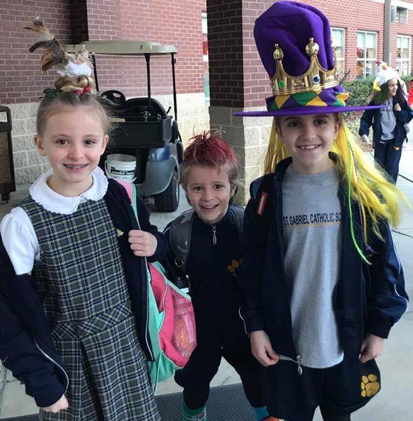 CHARLOTTE — St. Gabriel School students rocked “Crazy Hair, Hat, and Sock Day” for Catholic Schools Week. (Photo via Facebook)
