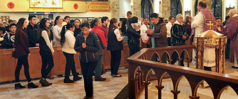 FOREST CITY —Ash Wednesday was celebrated at Immaculate Conception Church with distribution of ashes at the 12:10 p.m. Mass and at the bilingual 7 p.m. Mass. (Giuliana Polinari Riley, correspondent)