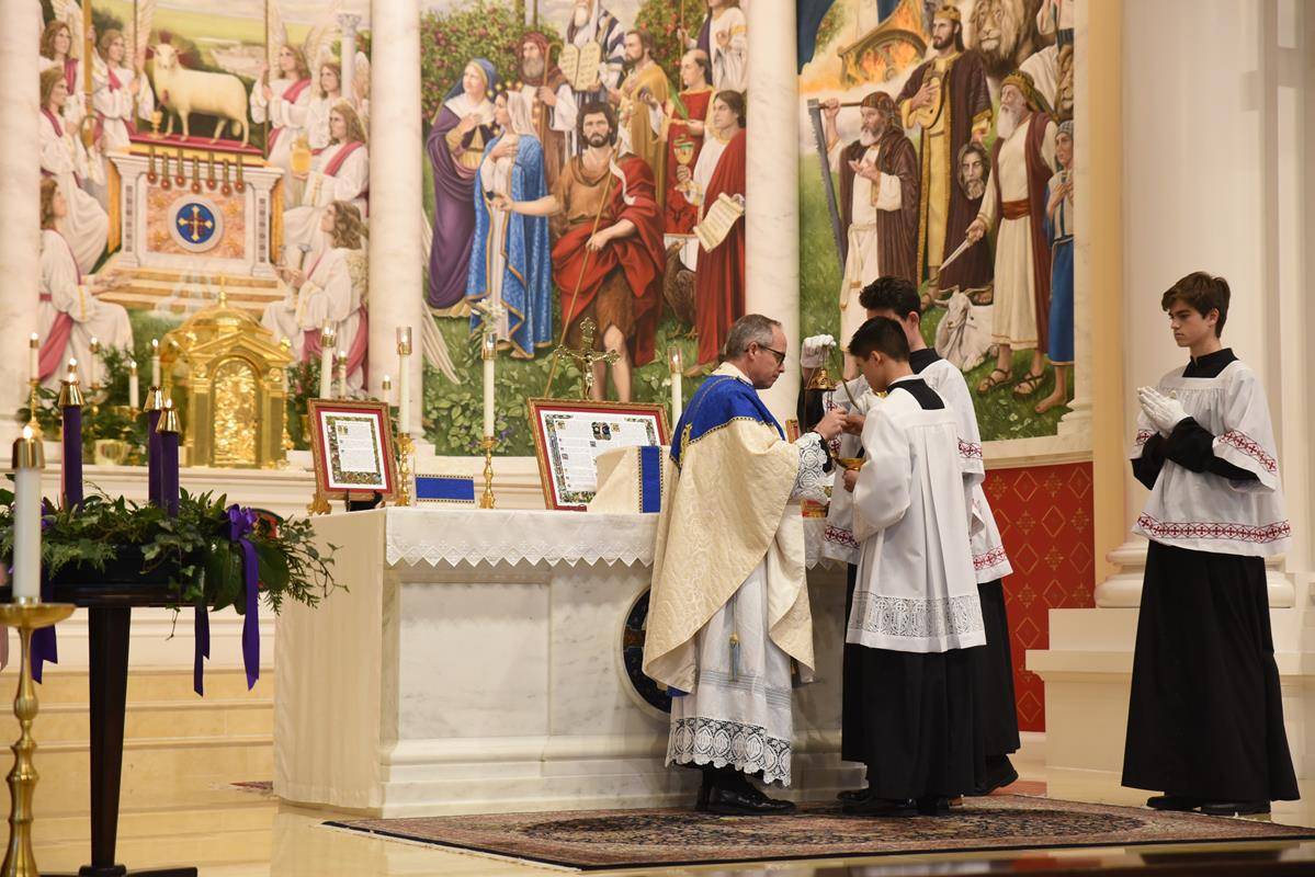 St. Ann Parish in Charlotte celebrated the Feast of the Immaculate Conception Dec. 8 during its regular 12:30 p.m. Mass in the Extraordinary Form. (Photo by Mike Fitzgerald)