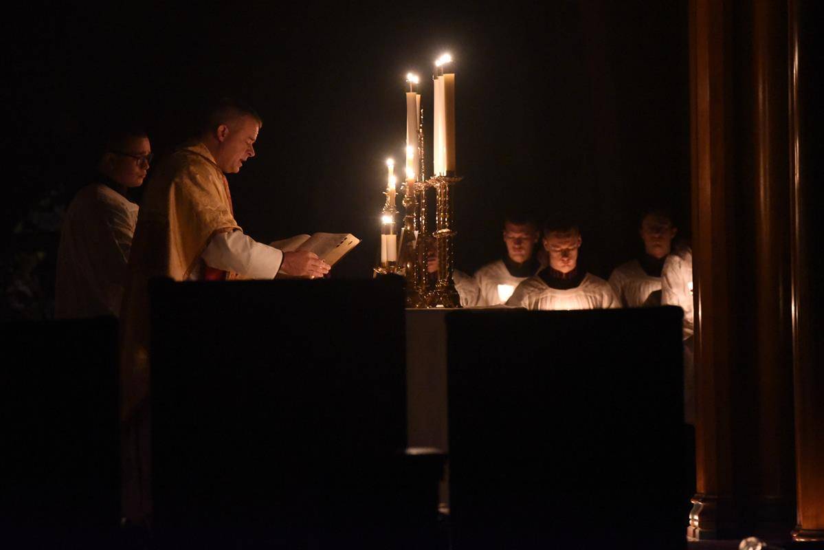 St. Thomas Aquinas Church in Charlotte hosted its annual Rorate Mass Dec. 7. The Rorate Mass is a special Marian Votive Mass in the Extraordinary Form (Latin) offered at dawn by candlelight during Advent (Photo by Marcus Kuncoro)