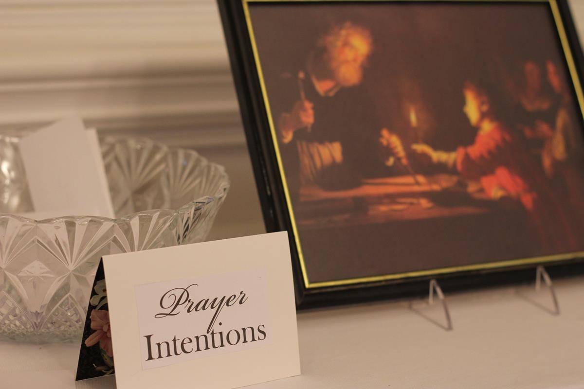 Prayer intentions cards.