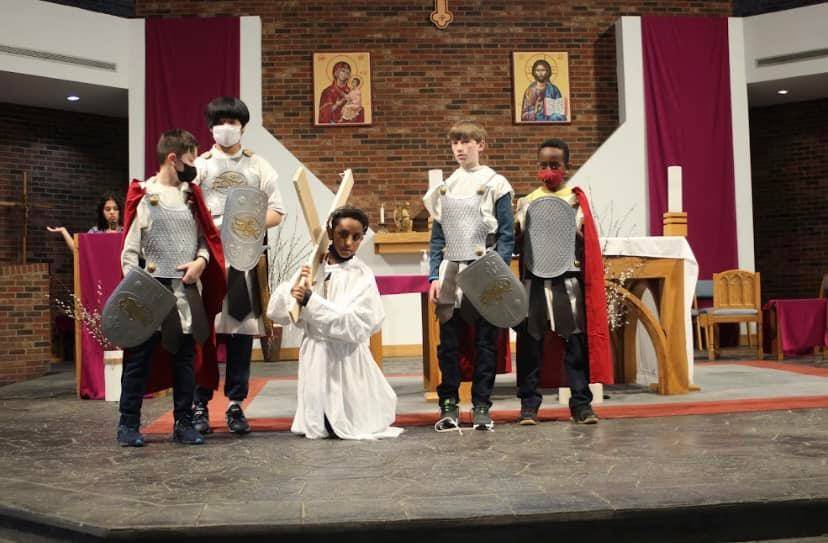 Our Lady of the Assumption School Drama Club, led by Mrs. Kiefriter, did a fabulous job with their Livimg Stations of the Cross presentation. (Photo via Facebook)