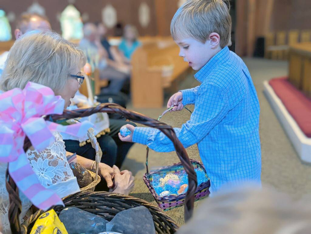 Polish Easter basket blessing.